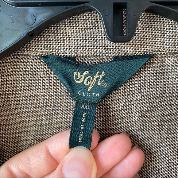 Soft Cloth Unlined Zip Up Jacket Brown XXL - Picture 2 of 6